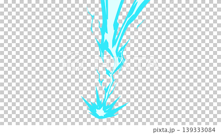 上から落ちる雷のエフェクトのイラスト素材_水色 139333084
