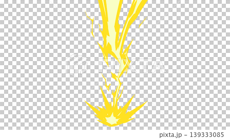 Illustration material of lightning falling from above - yellow Illustration material of lightning falling from above - yellow 139333085