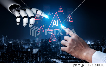 AI Hallucination Concept Showing Robot Processing Incorrect Data and Glitch. Corpus AI Hallucination Concept Showing Robot Processing Incorrect Data and Glitch. Corpus 139334004