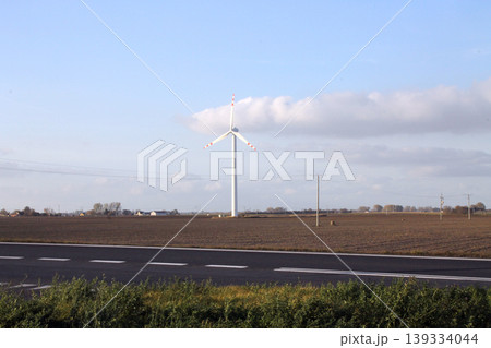 The installed wind turbine generates electricity. The installed wind turbine generates electricity. 139334044