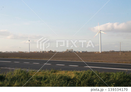 wind generatorThe installed wind turbine generates electricity. wind generatorThe installed wind turbine generates electricity. 139334170
