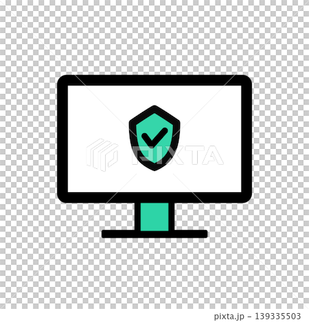 Secure Monitor Icon - Simple and User-Friendly Safety Device Design 139335503