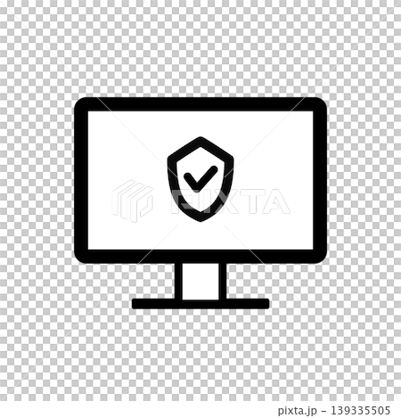 Secure Monitor Icon - Simple and User-Friendly Safety Device Design Secure Monitor Icon - Simple and User-Friendly Safety Device Design 139335505