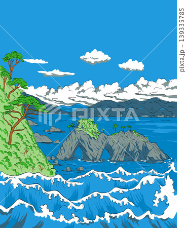 Sanriku Fukko National Park in Japan WPA Ukiyo-e Poster Art Sanriku Fukko National Park in Japan WPA Ukiyo-e Poster Art 139335785