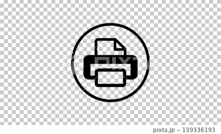 Printer Icon Inside Circle Symbol Representing Printing, Document Output And Office Technology Printer Icon Inside Circle Symbol Representing Printing, Document Output And Office Technology 139336193