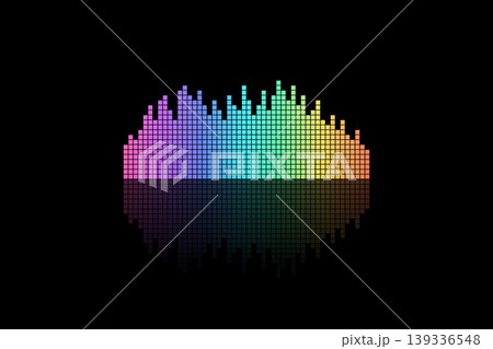 反射するカラフルな音楽イコライザー背景 反射するカラフルな音楽イコライザー背景 139336548