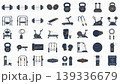 Gym Equipment Icons Collection Vector Line 139336679