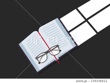 Books are windows to the world. Reading and education can help people to achieve great things. Stock Illustration. Books are windows to the world. Reading and education can help people to achieve great things. Stock Illustration. 139336812