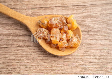 Frankincense or olibanum aromatic resin used in incense and perfumes. 139336973