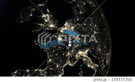 人工衛星と地球 人工衛星と地球 139337260