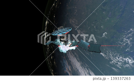 人工衛星と地球 139337263