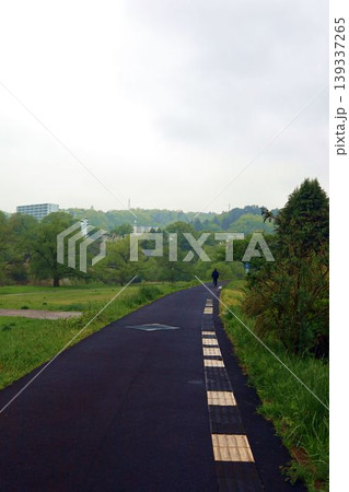 雨の広瀬川河川敷の風景 139337265