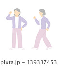 ウォーキングをして体力に自信がついたシニア女性のイラスト 139337453