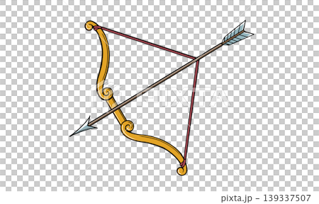 シンプルな弓矢のカラーイラスト シンプルな弓矢のカラーイラスト 139337507