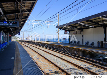神戸市垂水区の山陽電鉄、山陽滝の茶屋駅のホーム 神戸市垂水区の山陽電鉄、山陽滝の茶屋駅のホーム 139337649