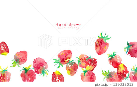 春のいちごイラスト。水彩画。水彩タッチの苺のベクターイラスト。手描きのいちご素材 春のいちごイラスト。水彩画。水彩タッチの苺のベクターイラスト。手描きのいちご素材 139338012