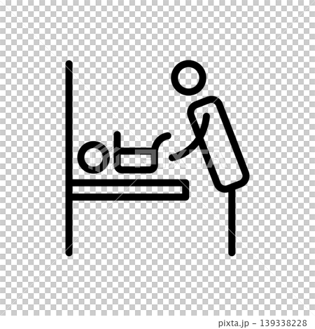 おむつ交換台のシンプルな線画ピクトグラム おむつ交換台のシンプルな線画ピクトグラム 139338228