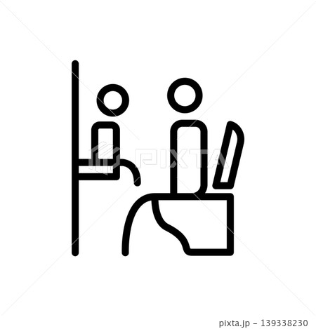 ベビーキープのあるトイレのシンプルな線画ピクトグラム 139338230