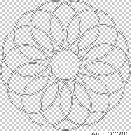 Circle line overlapping geometry pattern. Elements in technology 139338511