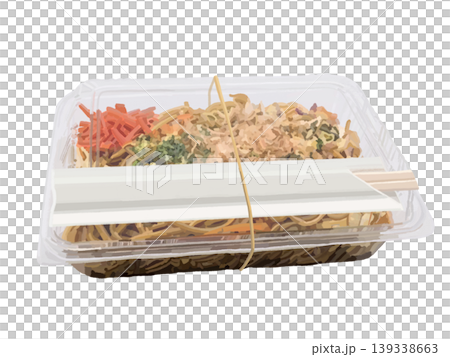 Packaged instant yakisoba (packaged with rubber band and chopsticks) Packaged instant yakisoba (packaged with rubber band and chopsticks) 139338663