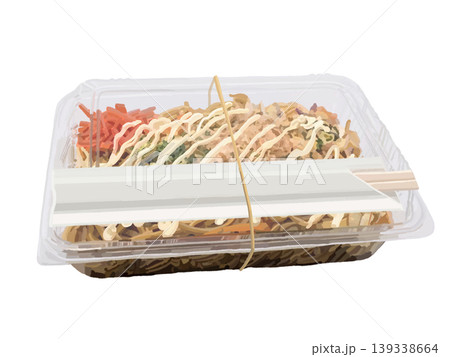 パック焼きそば(パック閉)マヨネーズ、輪ゴム、割り箸付き パック焼きそば(パック閉)マヨネーズ、輪ゴム、割り箸付き 139338664