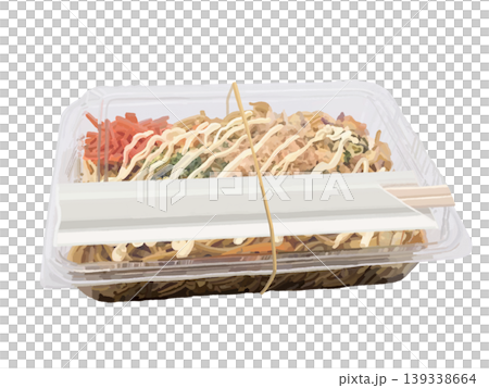 パック焼きそば(パック閉)マヨネーズ、輪ゴム、割り箸付き パック焼きそば(パック閉)マヨネーズ、輪ゴム、割り箸付き 139338664