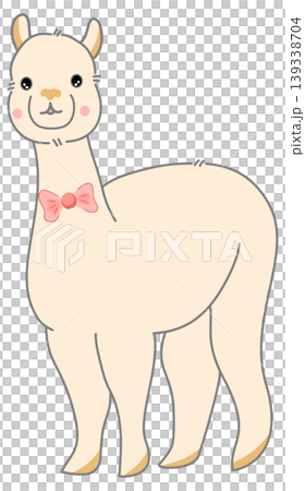Cute Alpaca with Pink Bow Tie Illustration - Adorable Llama Cartoon Character for Nursery and Kids Design Cute Alpaca with Pink Bow Tie Illustration - Adorable Llama Cartoon Character for Nursery and Kids Design 139338704