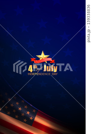 Independence Day. Holiday card with a silhouette of the US flag Independence Day. Holiday card with a silhouette of the US flag 139338836