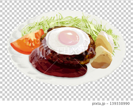 目玉焼きのせハンバーグ(デミグラスソース)サラダ付き 目玉焼きのせハンバーグ(デミグラスソース)サラダ付き 139338990