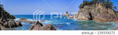 笹川流れ眼鏡岩海岸(パノラマ) 笹川流れ眼鏡岩海岸(パノラマ) 139339272