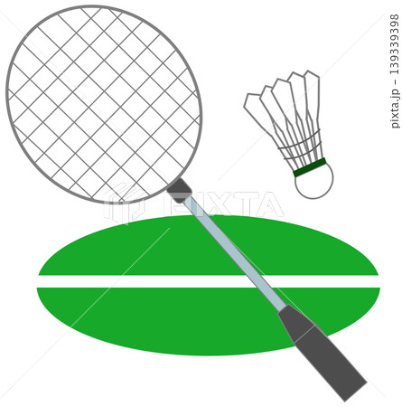 Badminton Racket and Shuttlecock Illustration 139339398