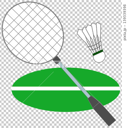 Badminton Racket and Shuttlecock Illustration 139339398