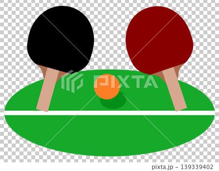Table Tennis Paddles and Ball Illustration - Ping Pong Sports Equipment Table Tennis Paddles and Ball Illustration - Ping Pong Sports Equipment 139339402