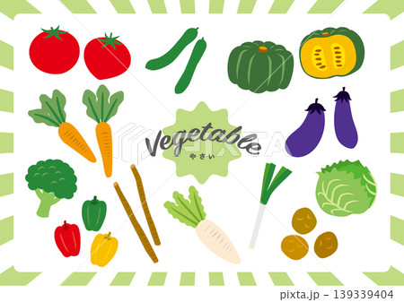 色々な野菜のイラストセット_01 139339404