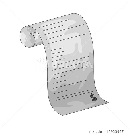 Illustration of Dollar Receipt Illustration of Dollar Receipt 139339674