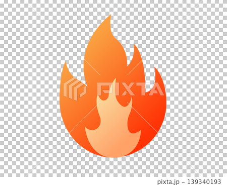 Stylized flame icon with warm orange and yellow gradient Stylized flame icon with warm orange and yellow gradient 139340193