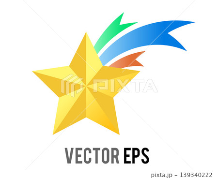 Shooting gradient yellow star illustration with vibrant colorful trails 139340222