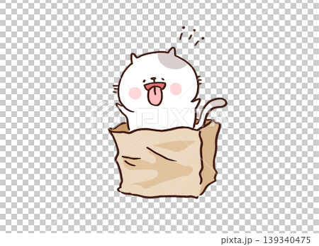 A cat jumps out of a paper bag with great force, surprising its owner. A cat jumps out of a paper bag with great force, surprising its owner. 139340475