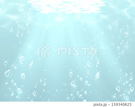 水面に差し込む光の背景イラスト 水中 光芒 水面に差し込む光の背景イラスト 水中 光芒 139340625