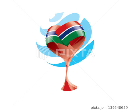 Floral emblem of the Gambian flag in the form of a heart 139340639
