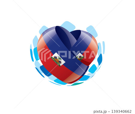 Patriotic heart wrapped in Haitian flag illustration Patriotic heart wrapped in Haitian flag illustration 139340662