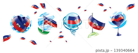 Vector set of the Haitian flag in various creative designs Vector set of the Haitian flag in various creative designs 139340664