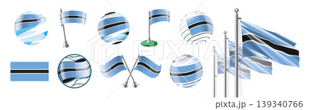 A set of vector Botswana flags of different designs A set of vector Botswana flags of different designs 139340766
