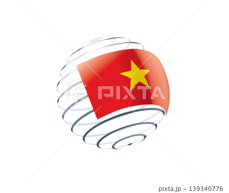 Vietnamese flag on an abstract globe Vietnamese flag on an abstract globe 139340776