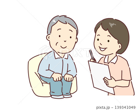高齢者日常を聞き取る調査員。介護認定調査 139341049