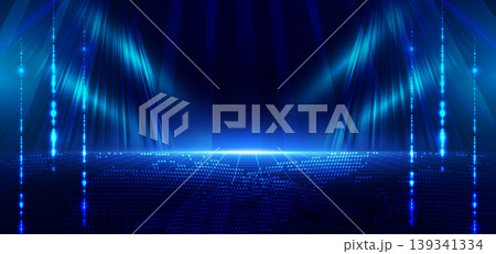 Scene blue light diagonal on dark blue background. Speed motion moving movement concept. Scene blue light diagonal on dark blue background. Speed motion moving movement concept. 139341334