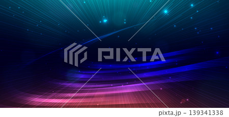 Abstract wave lines technology digital network and dot blur background. Abstract wave lines technology digital network and dot blur background. 139341338