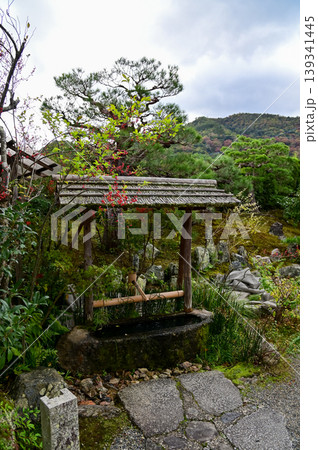 The gardern view of Nonomiya Shrine, Kyoto, Japan at autumn. A Shinto shrine in the Arashiyama district, close to its bamboo forest. Nature and travel concept. The gardern view of Nonomiya Shrine, Kyoto, Japan at autumn. A Shinto shrine in the Arashiyama district, close to its bamboo forest. Nature and travel concept. 139341445