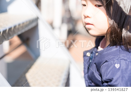 公園の遊具で遊ぶ日本人の女の子の幼児 公園の遊具で遊ぶ日本人の女の子の幼児 139341827