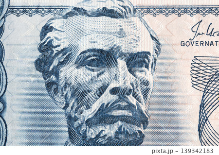 Naim Frasheri a closeup portrait from old Albanian money Naim Frasheri a closeup portrait from old Albanian money 139342183